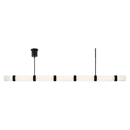 Visual Comfort Modern Collection Wit 7-Glass LED Linear Light in Black by Visual Comfort Modern 700LSWIT7B-LED930