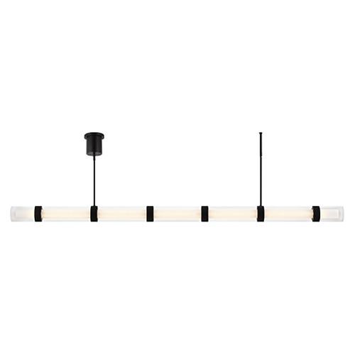 Wit 7-Glass LED Linear Light in Black by Visual Comfort Modern