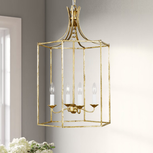 Alexa Hampton 17-Inch Bantry House Antique Gild Pendant by Visual Comfort Studio