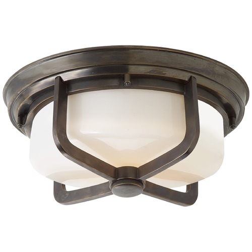 Visual Comfort Signature Collection Thomas OBrien Milton Flush Mount in Bronze by Visual Comfort Signature TOB4013BZWG