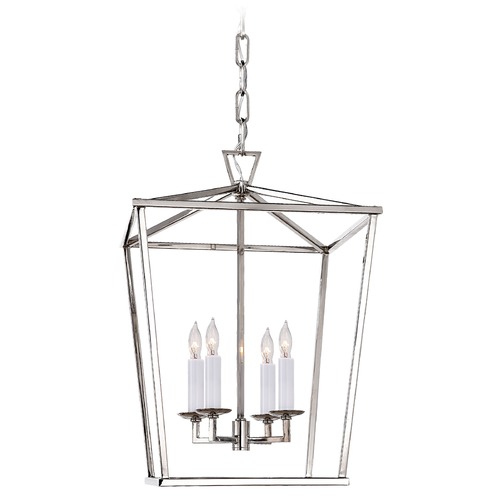 Visual Comfort Signature Collection E.F. Chapman Darlana Small Lantern in Nickel by Visual Comfort Signature CHC2164PN