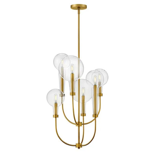 Alchemy 6-Light Chandelier in Lacquered Brass by Hinkley Lighting