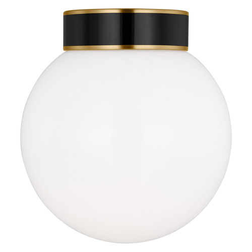 Monroe Small Flush Mount in Burnished Brass & Gloss Black by VC Studio