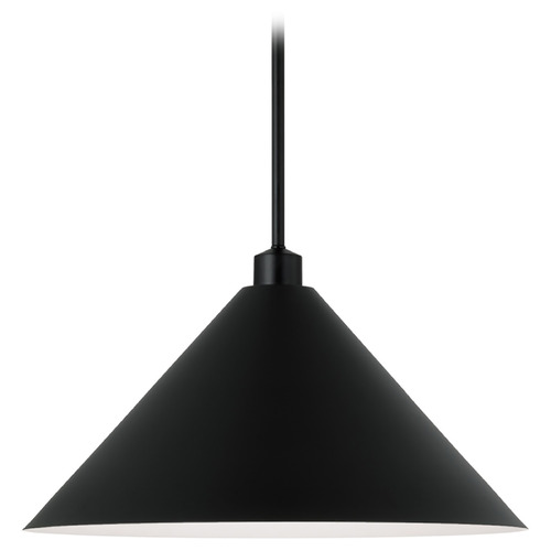 Capital Lighting Alden Matte Black Pendant Light with Coolie Shade