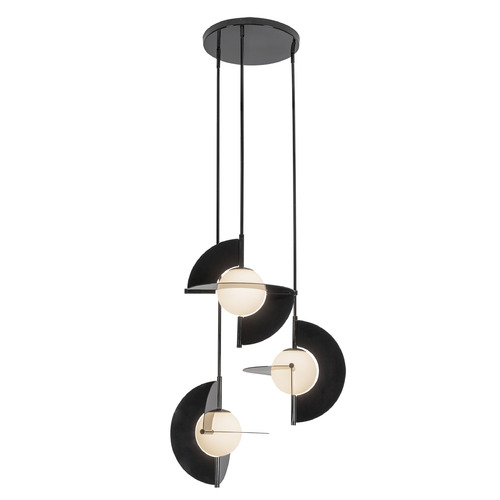 Kuzco Lighting Scorpio Glossy Black LED Multi-Light Pendant with Globe Shade