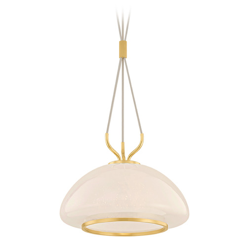 Hudson Valley Lighting Baudette Aged Brass LED Pendant Light with Bowl / Dome Shade
