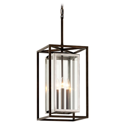 Troy Lighting Morgan Bronze & Polished Stainless Outdoor Hanging Light by Troy Lighting F6517