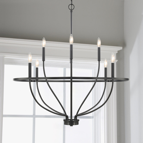 Greyson 34-Inch Matte Black Chandelier by HomePlace by Capital Lighting