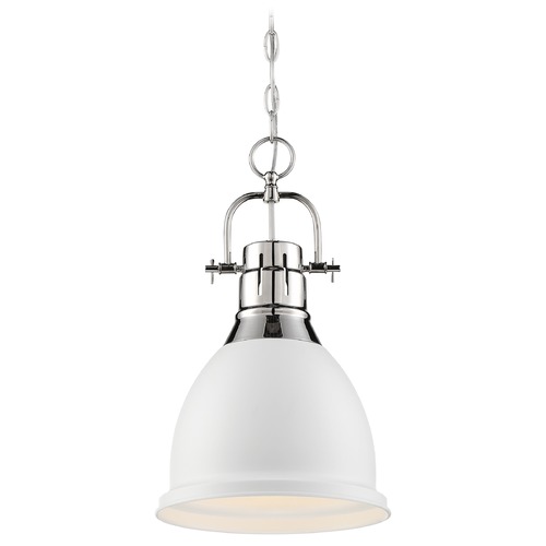 Watson Polished Nickel & White Pendant by Nuvo Lighting