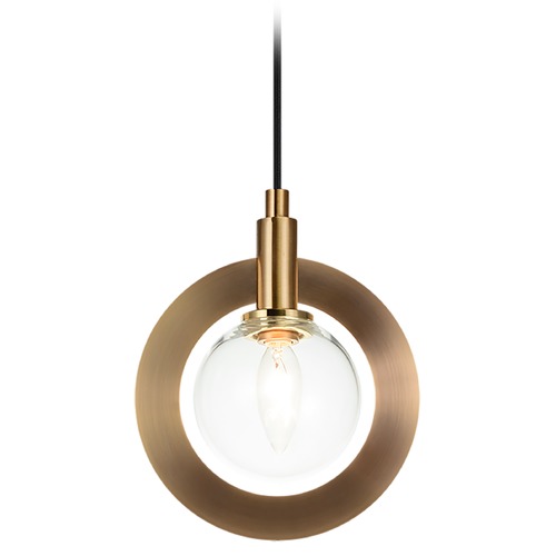 Astro Aged Gold Mini Pendant by Matteo Lighting