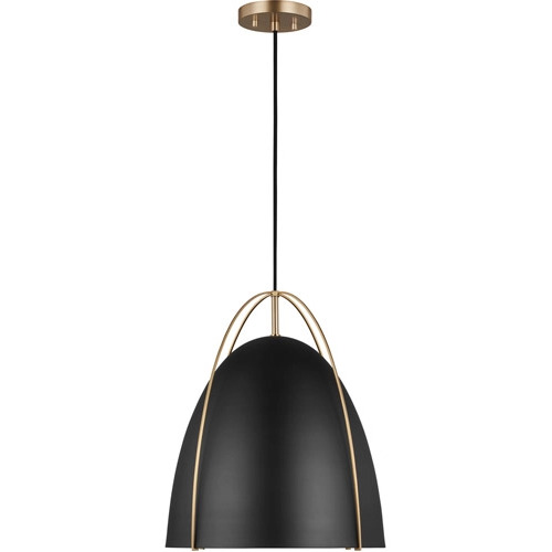 Norman 15.38-Inch Pendant in Satin Brass by Visual Comfort Studio
