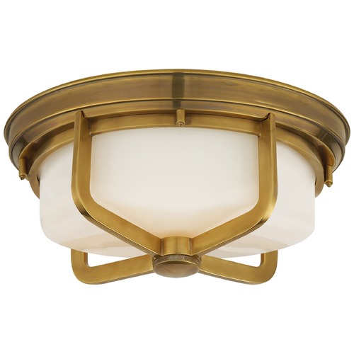 Visual Comfort Signature Collection Thomas OBrien Milton Flush Mount in Antique Brass by Visual Comfort Signature TOB4013HABWG