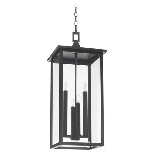 Westerly Textured Black Outdoor Hanging Light by Quorum Lighting