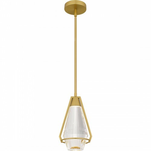 Luca LED Mini Pendant in Brushed Gold by Quoizel Lighting