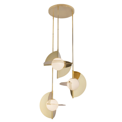 Kuzco Lighting Scorpio Metallic Brass LED Multi-Light Pendant with Globe Shade