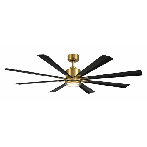 Modern Forms by WAC Lighting Modern Forms Size Matters Soft Brass & Matte Black LED Ceiling Fan with Light FR-W2403-65L-SB/MB