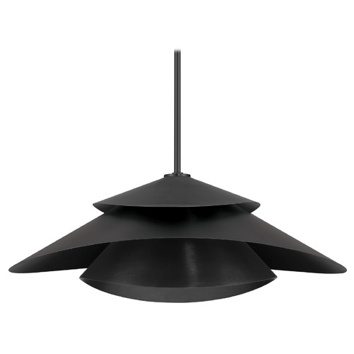Hunter Fan Company Hiro Matte Black Pendant Light with Conical Shade