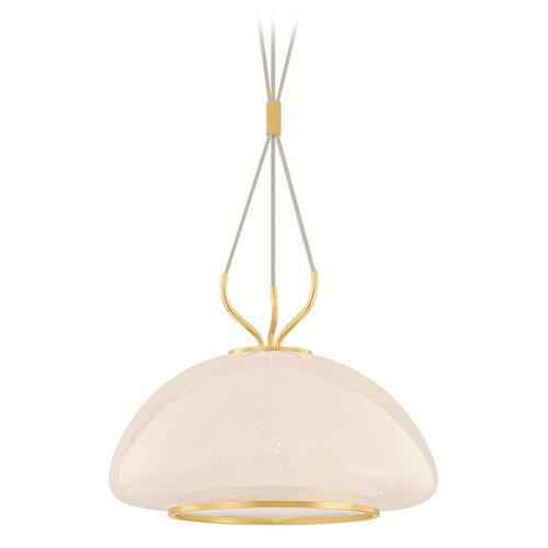 Hudson Valley Lighting Baudette Aged Brass LED Pendant Light with Bowl / Dome Shade