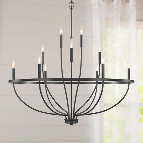 HomePlace by Capital Lighting Greyson 12-Light Matte Black Chandelier by HomePlace by Capital Lighting 428501MB