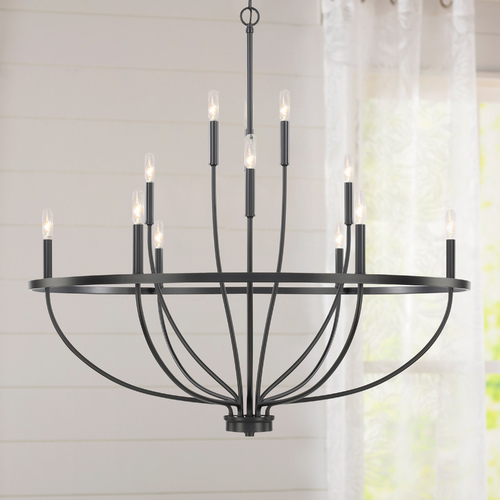 Greyson 12-Light Matte Black Chandelier by HomePlace by Capital Lighting