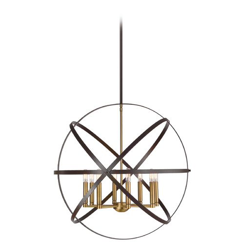 Cavallo Hammered Bronze & Olde Brass Pendant by Z-Lite