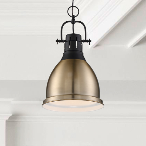 Watson Matte Black & Burnished Brass Pendant by Nuvo Lighting
