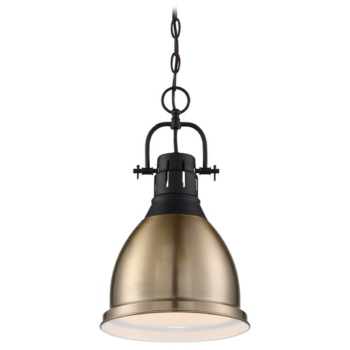 Nuvo Lighting Satco Lighting Watson Matte Black / Burnished Brass Pendant Light with Bell Shade 60/6753