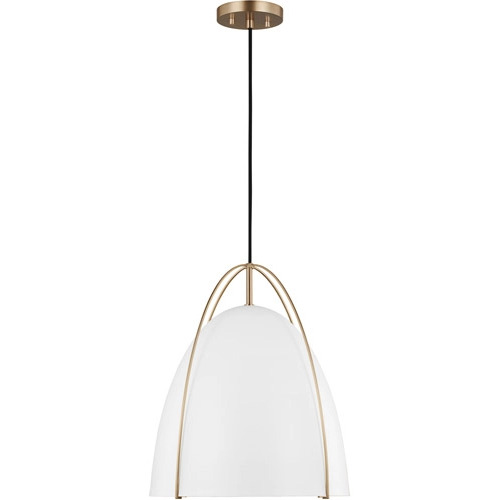 Norman 15.38-Inch Pendant in Satin Brass by Visual Comfort Studio