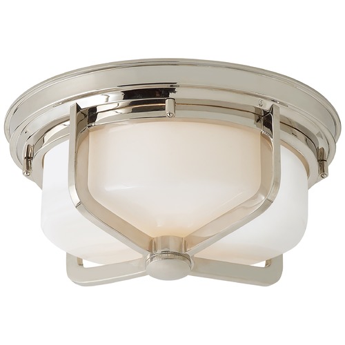 Visual Comfort Signature Collection Thomas OBrien Milton Flush Mount in Nickel by Visual Comfort Signature TOB4013PNWG