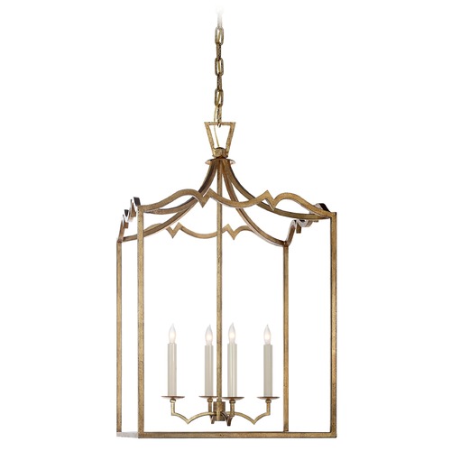 Visual Comfort Signature Collection E.F. Chapman Fancy Darlana Lantern in Gilded Iron by Visual Comfort Signature CHC2181GI