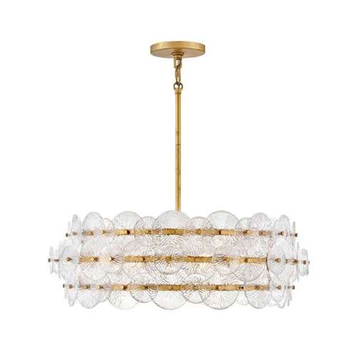Rene 28.50-Inch Chandelier in Distressed Brass by Fredrick Ramond