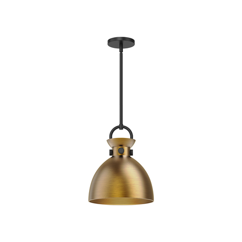 Alora Lighting Alora Lighting Waldo Matte Black & Aged Gold Pendant Light with Bowl / Dome Shade PD411311MBAG