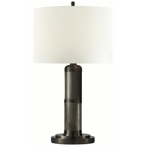 Visual Comfort Signature Collection Longacre Bronze Table Lamp with Drum Shade