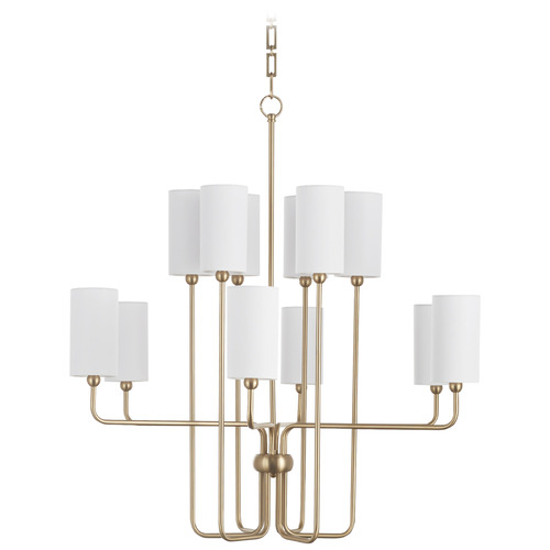 Quorum Lighting Charlotte Aged Brass Chandelier by Quorum Lighting 698-12-80