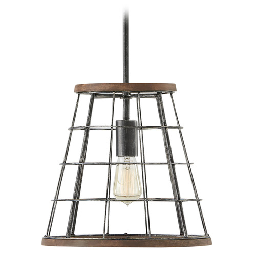 Capital Lighting bracken 13.50-Inch Pendant in Zinc & Wood by Capital Lighting AA1001ZW