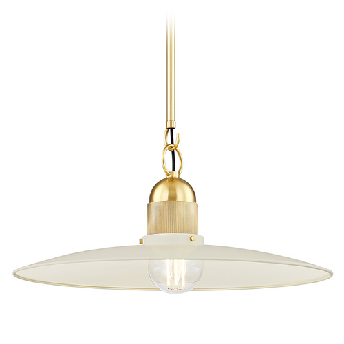 Mitzi by Hudson Valley Mitzi Leanna Aged Brass Pendant Light Cream Shade H793701-AGB/SCR