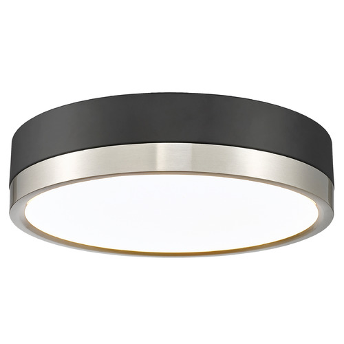 Z-Lite Algar Matte Black & Brushed Nickel LED Flushmount Light