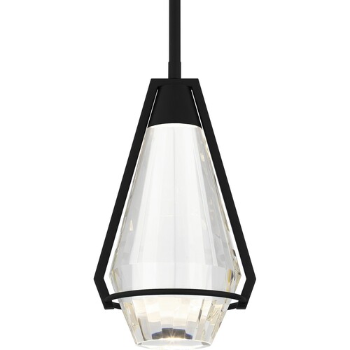 Quoizel Lighting Luca Matte Black LED Mini-Pendant Light with Conical Shade