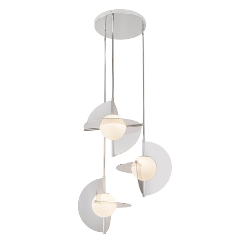 Kuzco Lighting Scorpio Polished Nickel LED Multi-Light Pendant with Globe Shade