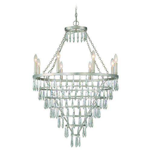 Crystorama Lighting Lucille Antique Silver Crystal Chandelier