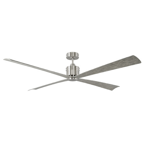 Visual Comfort Fan Collection Chapman & Myers Launceton 72 Brushed Steel Ceiling Fan Without Light