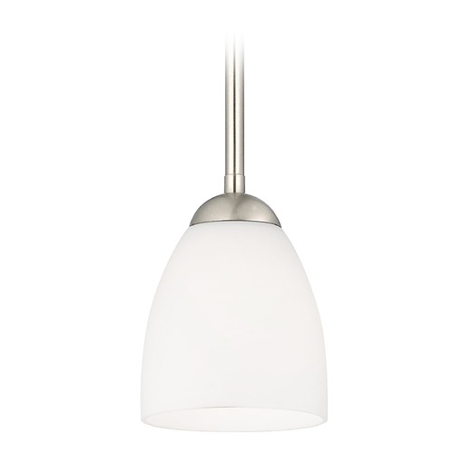 Contemporary Mini-Pendant Light with Satin White Bell Glass
