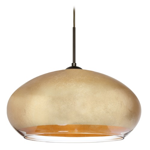 Besa Lighting Besa Lighting Brio Bronze LED Pendant Light with Oblong Shade 1JT-4345GF-LED-BR