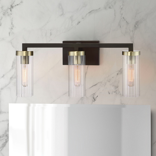 Ainsley Court Bathroom Light in Bronze & Brass by Minka Lavery