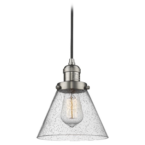 Large Cone Brushed Satin Nickel Mini Pendant by Innovations Lighting