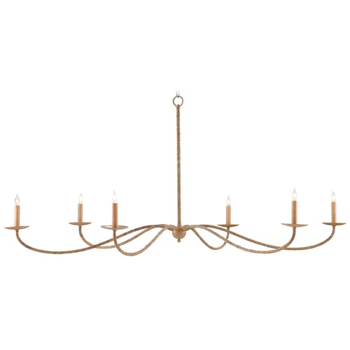 Saxon 63-Inch Chandelier in Saddle Tan by Currey & Company
