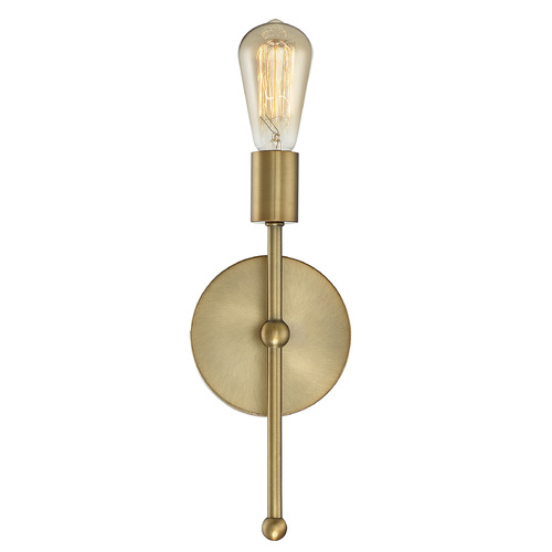 Meridian 12-Inch Wall Sconce in Natural Brass by Meridian M90005-322