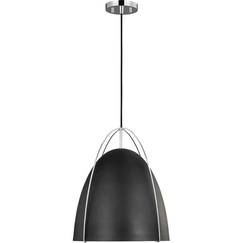 Norman 15.38-Inch Pendant in Chrome by Visual Comfort Studio