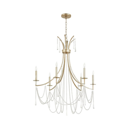 Quorum Lighting Malin 32-Inch Wide Chandelier in Aged Silver Leaf by Quorum Lighting 628-6-60