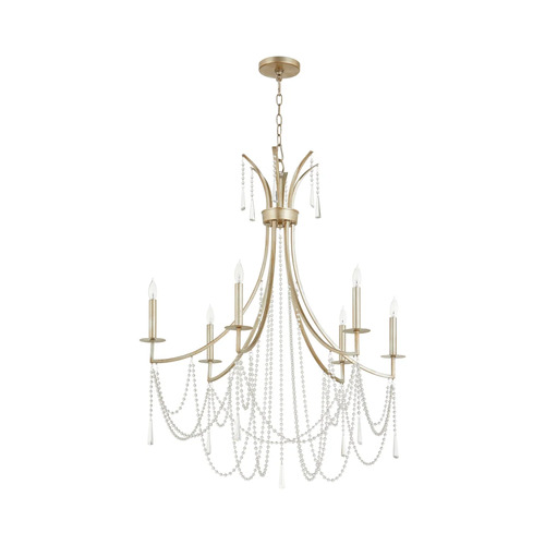 Malin 32-Inch Wide Chandelier in Aged Silver Leaf by Quorum Lighting